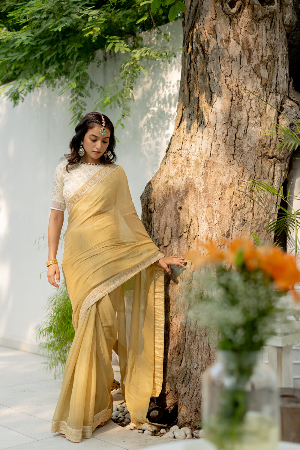Aurum Tissue Saree Set