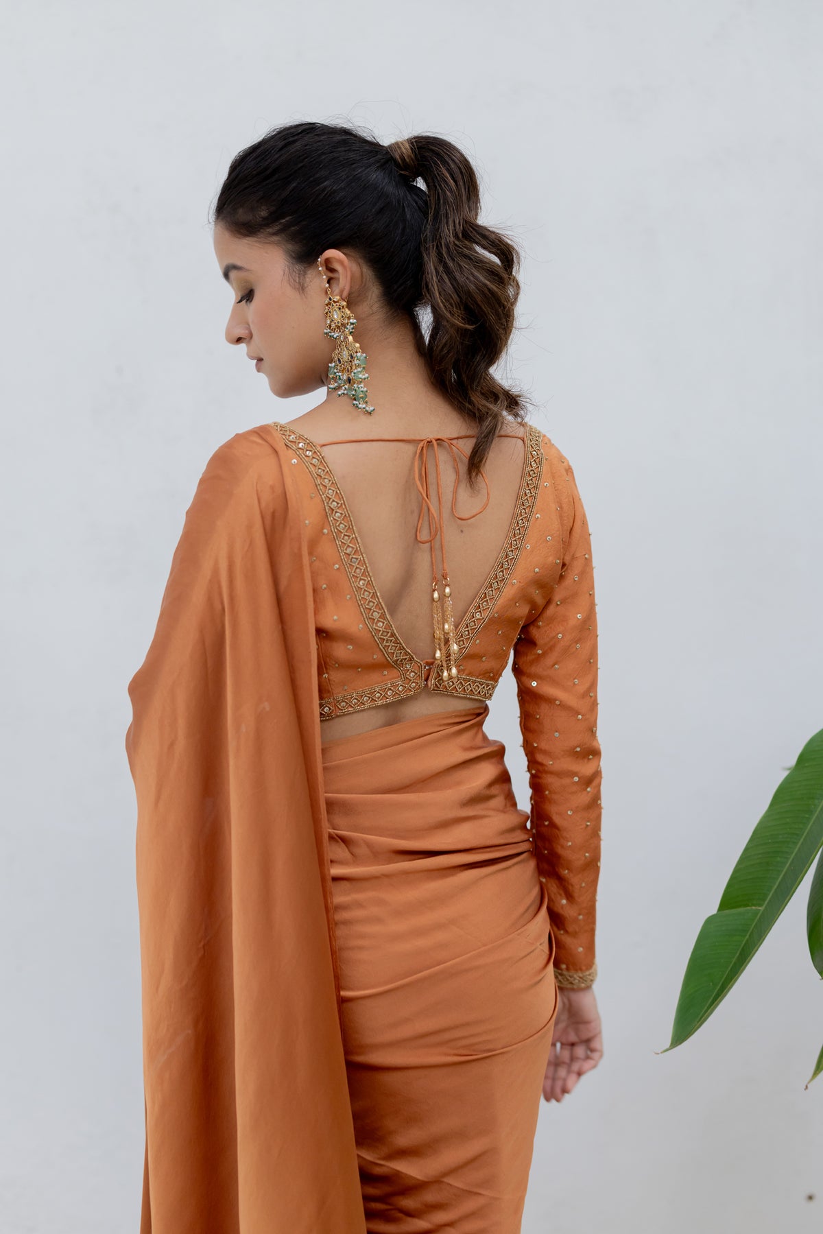 Candlelit Satin Saree Set
