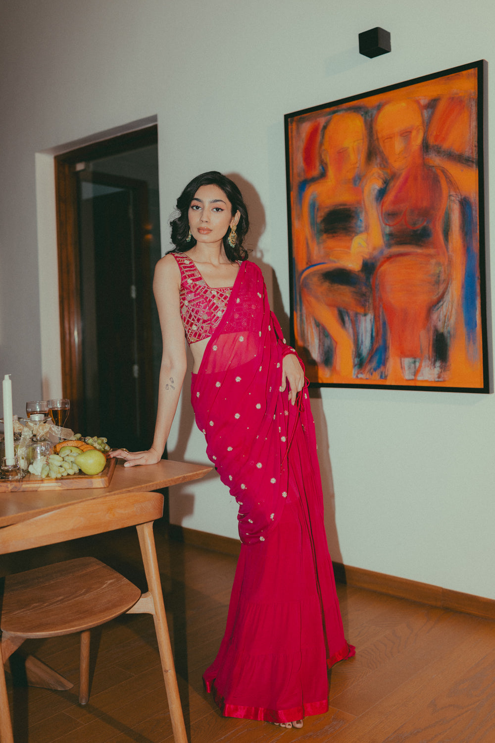 Map My Heart Drape Saree Set