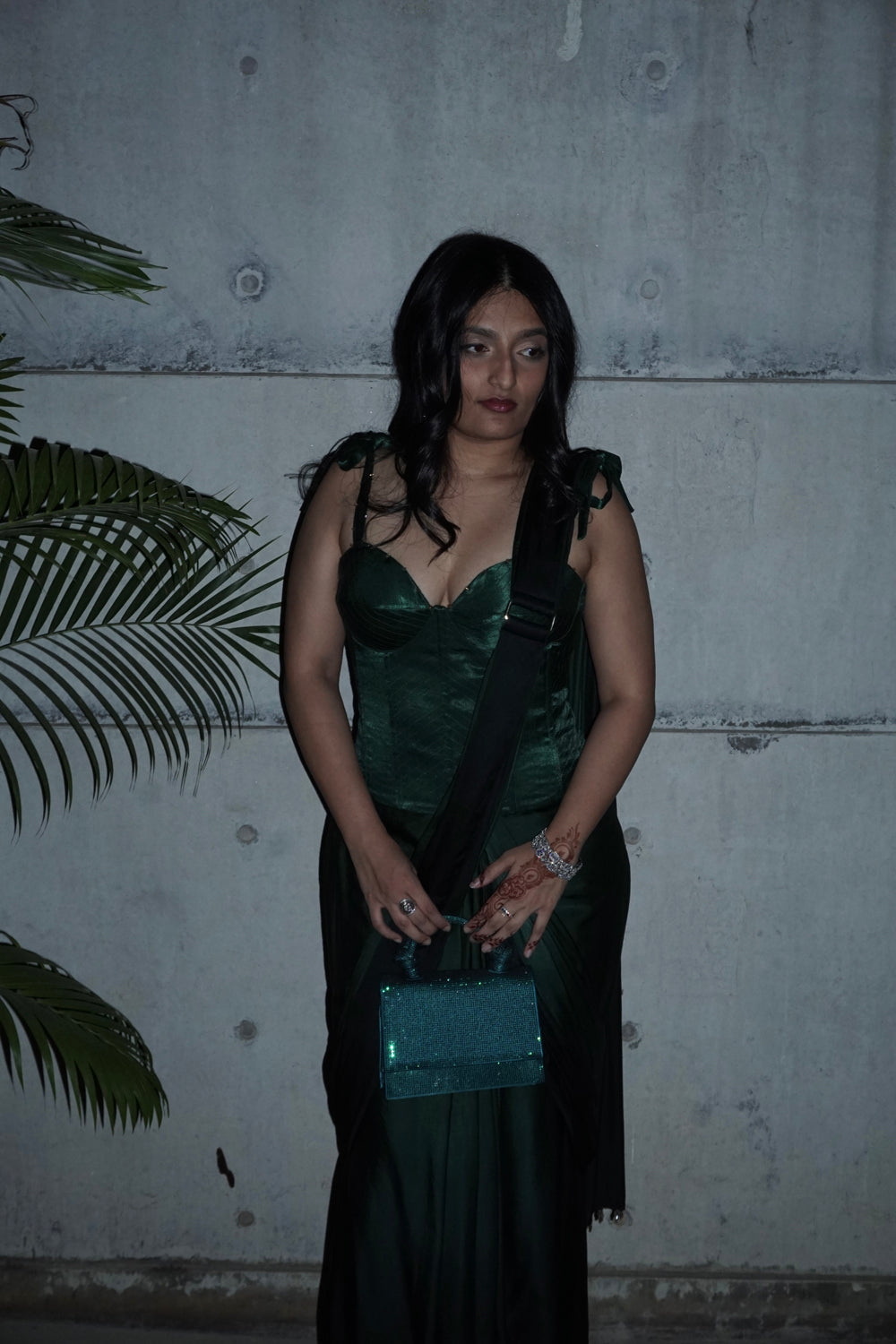Emerald Rush Corset Saree