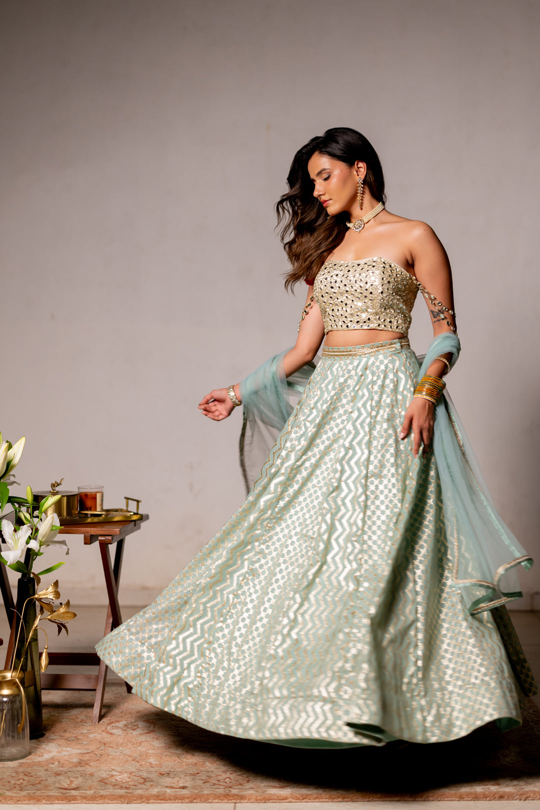 Aaina Corset Lehenga Set