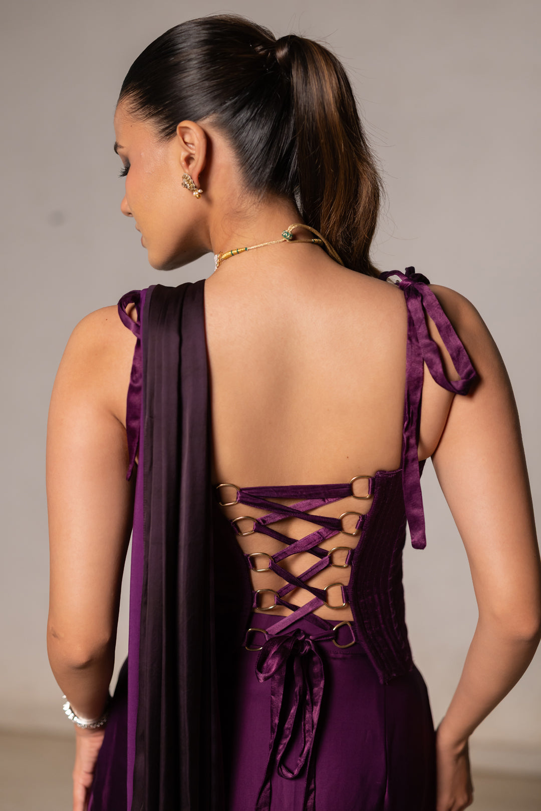 Amethyst Rush Corset Saree