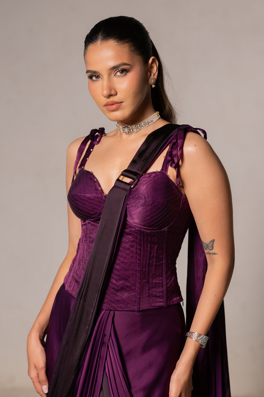 Amethyst Rush Corset Saree