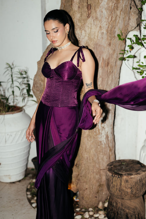 Amethyst Rush Corset Saree