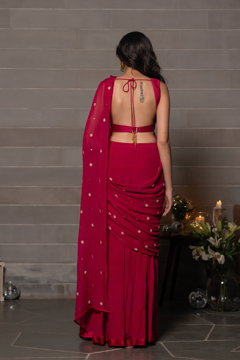 Map My Heart Drape Saree Set