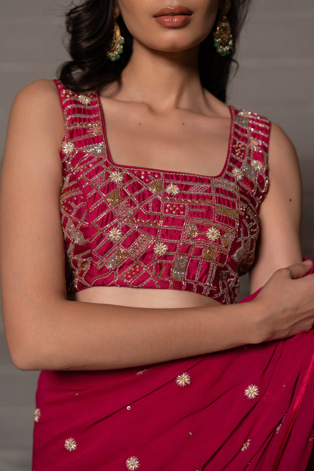 Map My Heart Drape Saree Set